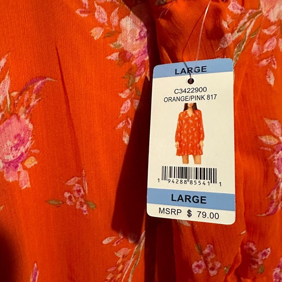 Vince Camuto Orange Floral Dress Women's
LARGE Lightweight Fashion Dress - Picture 7 of 8